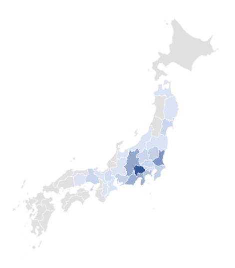 ホースクリニック 往診地域分布
