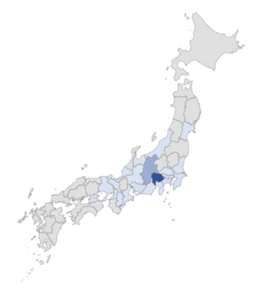 IKIGAIペットセンター 利用者居住地域分布